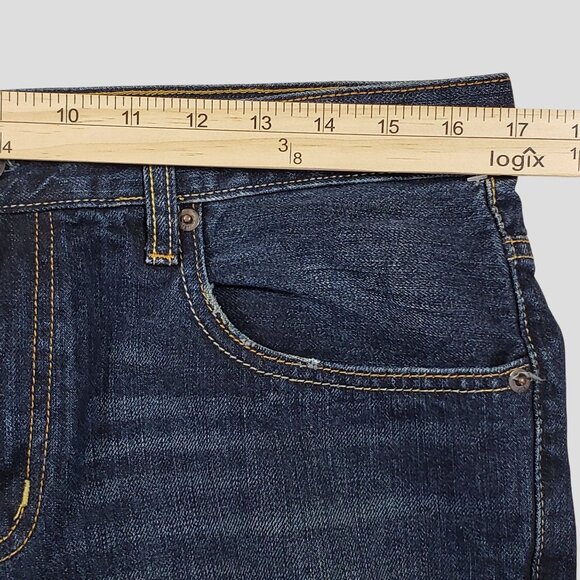 Aeropostale Mens Distressed Straight Leg Dark Wash Denim Jeans Size 34W X 32L - Picture 4 of 8